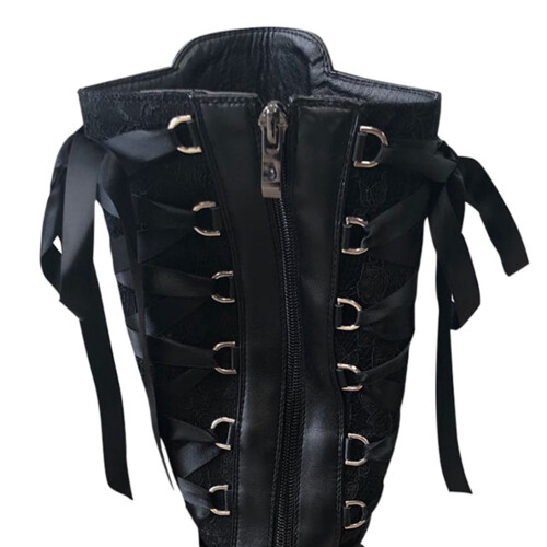 Women's Cross-Lace Knee-High Boots Gothic Style 2