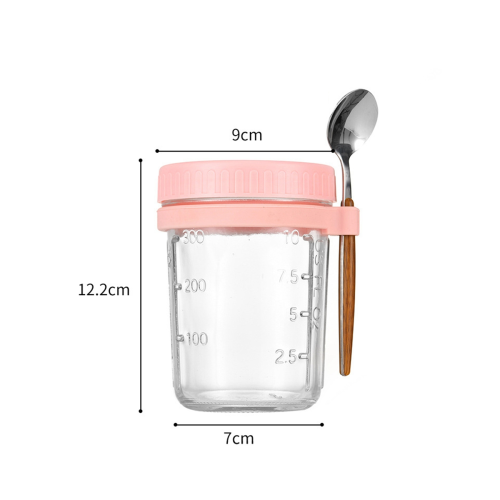 4er-Pack Overnight-Oats-Behälter mit Deckel und Löffeln 1