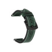 (Green White,22MM)Pulseira de relógio de couro vintage com desprendimento rápido e design de cor sólida para o dia a dia