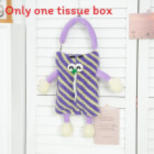 (Purple Striped) Monster Cushion Cartoon And Toilet Paper Box With Splicing Craft Daily Use For