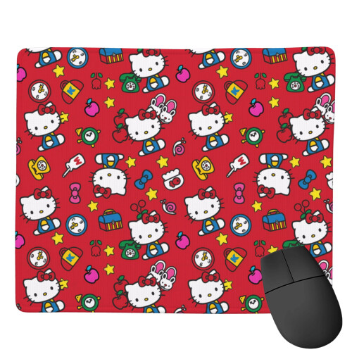 Hello Kitty Αντιολισθητικό Λαστιχένιο Mouse Pad Τετράγωνο Αδιάβροχο Επιτραπέζιο Pad 1