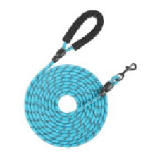 (Blue Lake, 15m) Large Walking Dog Rope Nylon Reflective With Safety Handle Exercise For Outdoor