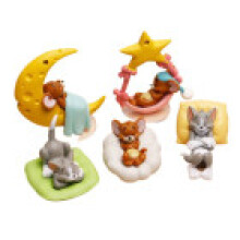Tom And Jerry Ornament Sleep Figure Childrens Toy Model 5pcs Diy Material