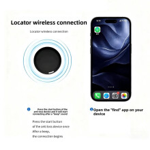 Localizador de Chaves Tag GPS para Crianças, Localizador de Pets para Airtag, Dispositivo Anti-Perda para IOS Find My Preto