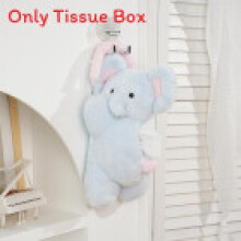 (Blue)Récipient à mouchoirs en peluche cochon rose avec coton et fourrure de lapin pour décoration de bureau