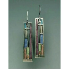 Boho Drop Earrings 925 Silver with Turquoise Tourmaline A