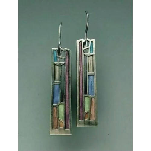 Boho Drop Earrings 925 Silver with Turquoise Tourmaline A