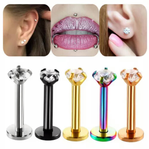 Lip Ring Ear Studs Surgical Steel Monroe Helix Tragus 2