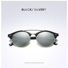 (silver)Adult Frame Polarized Uv400 Roundlens Sunglasses For Outdoor Driving And Wear Casual
