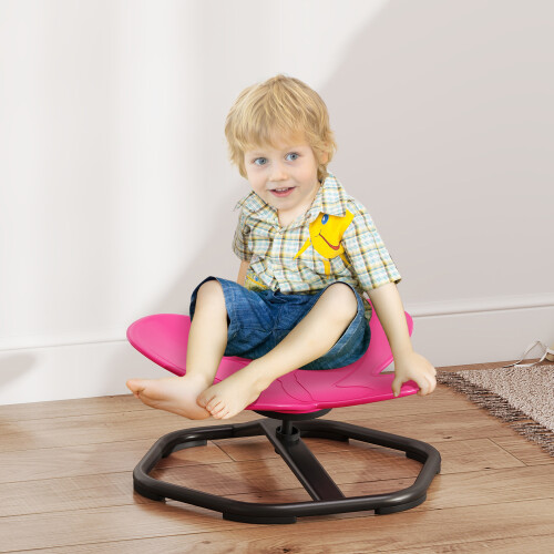 AIYAPLAY Butterfly-Shaped Kids Swivel Chair, Sensory Spinning Chair, Pink
