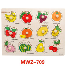(Fruits) Baby Kids New Wooden Early Leaning Educational Toys Baby Hand Grasp Puzzle Toy