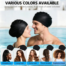 Bonnet de Bain Extra Large pour Enfants Aux Cheveux Longs, Parfait pour les Garçons et les Filles avec des Cheveux Bouclés Épais