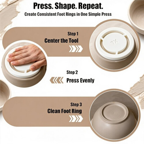 5pcs Pottery Foot Ring Template Consistent Base Ring Mold Ceramic Clay Trimming Tool DIY Ceramic Making Supplies 2