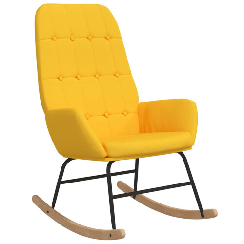 VidaXL vidaXL Schaukelstuhl Senfgelb Stoff 1
