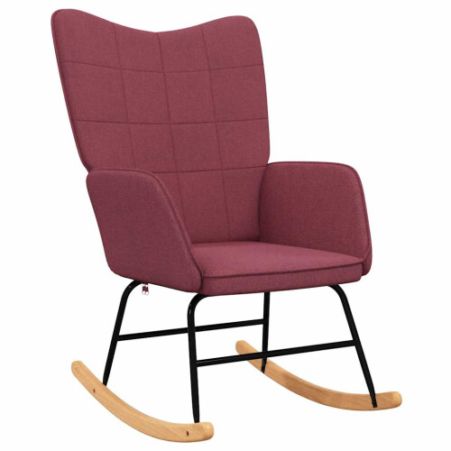 VidaXL vidaXL Schaukelstuhl Weinrot Stoff 1