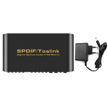 Spdif Toslink Digital Optical Audio True Matrix 4x2 Switcher Splitter 4 in 2 Out Converter for Dolby EU PLUG