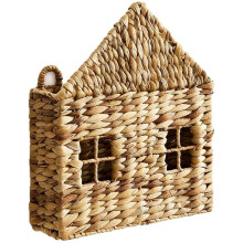 Wicker Magazine Holder Wall Basket Hanging Wall Mount Mail Rack Holder Storage, do Książek i Dokumentów z Uchwytem do Domu