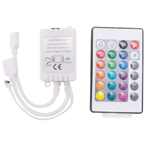 Led Strip Lights Controller,Controller RGB Led Strip Light Controller + Infrared Remote Control 24 Keys