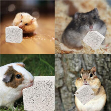 20 Pack Small Animal Lava Bites, Hamster Teeth Grinding Block, Bunny Chew Toys, Natural Mineral Calcium Square Stone