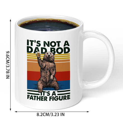 Father's Day Ceramic White Cup with Clear Bear Design 2