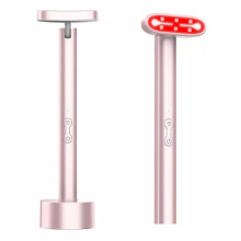7-in-1 LED-Lichttherapie-Augenmassagegerät, USB-wiederaufladbar, gegen Schwellungen, zur Hautstraffung, Pink