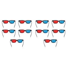 10Pcs Black Frame Red 3D Glasses 3D Dimensional Home Theater Glasses for Dimensional Anaglyph Movie TV Game Video