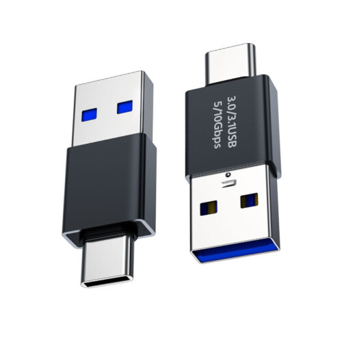 Type-C-Stecker zu USB 3.0-Stecker Adapter 4er-Pack – High-Speed-Datenübertragung und Laden, kompaktes schwarzes Design