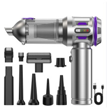 Kabelloser Handstaubsauger für Auto — 2-in-1 Staubsauger und Gebläse, 6000mAh, Type-C Schnellladung, kompakt tragbar für Auto und Zuhause Silver