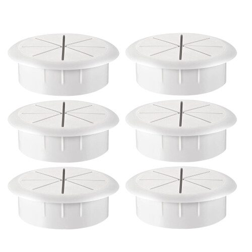 Passe-câble de table 50 mm, pack de 6 White