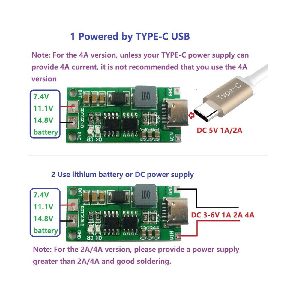 Module Chargeur de Batterie Boost 2 Cellules 3-6V à 8.4V pour Batterie ...