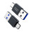 Type-C-Stecker zu USB 3.0-Stecker Adapter 4er-Pack – High-Speed-Datenübertragung und Laden, kompaktes schwarzes Design 2