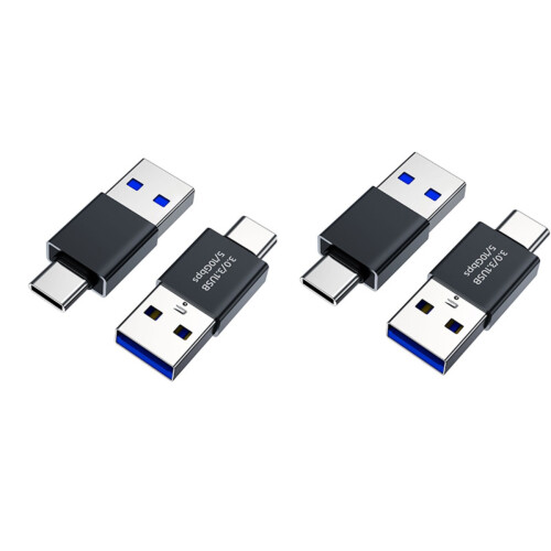 Type-C-Stecker zu USB 3.0-Stecker Adapter 4er-Pack – High-Speed-Datenübertragung und Laden, kompaktes schwarzes Design 2