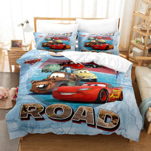 (Double 200x200CM) Pixar Cars Lightning Mcqueen Single Double 3D Duvet Cover Kids Cartoon Quilt Cover