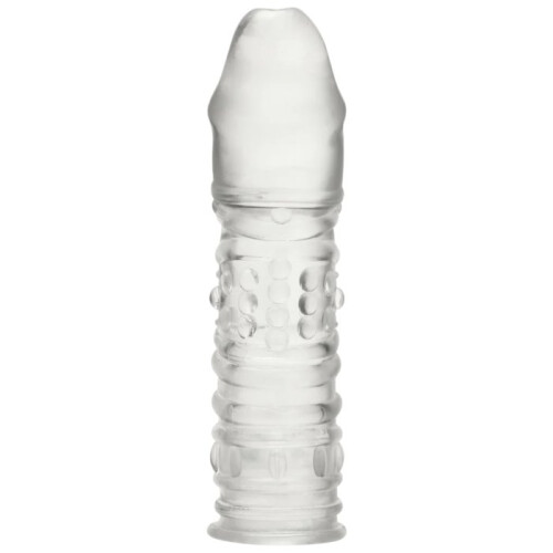 Blue Line 6.5 Inch Veiny Penis Extension Sleeve Clear 1