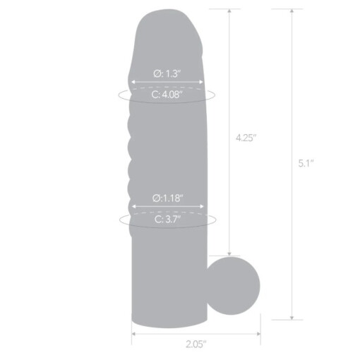 Blue Line 5.25 Inch Vibrating Penis Sleeve Extender 2