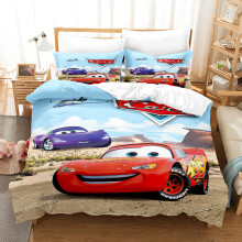 (Single 150x200CM) Pixar Cars Lightning Mcqueen Single Double 3D Duvet Cover Kids Cartoon Quilt Cover