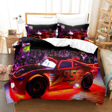 (Single 150x200CM) Pixar Cars Lightning Mcqueen Single Double 3D Duvet Cover Kids Cartoon Quilt Cover