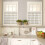 Linen Striped Beige Kitchen Curtains and Valances Set 4