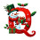 Red Initial Christmas Ornament Acrylic Snowman with Green 2