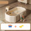 Collapsible Bathtub for Pets with Non-Slip Base, Beige 1