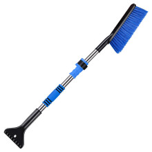 Car Snow Brush and Ice Scraper with Detachable Heads Blue