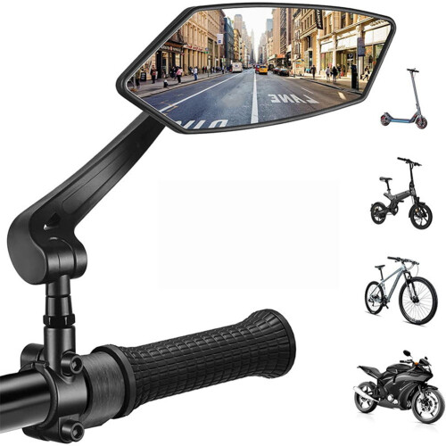 Bicycle Rearview Mirror with 360-Degree Rotation Adjustment