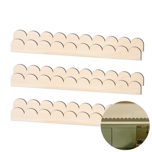 Wave Molding Trim Unfinished Scalloped 6-Pack