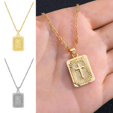 Cross Necklace for Men Stainless Steel 1 Pc