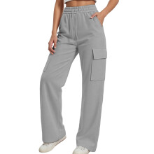 Girls Solid Trousers Elastic Waist Drawstring Side Pockets