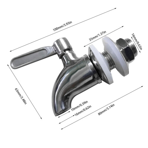 Stainless Steel Push-Style Beverage Dispenser Tap 1