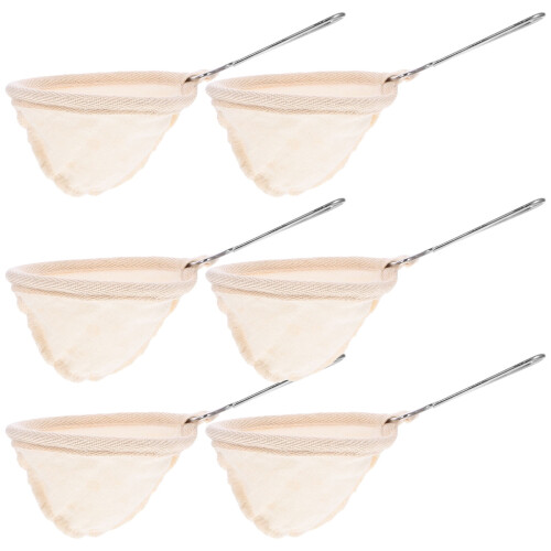 Beige Flannel Coffee Filter Bags Reusable 6 Pack 2