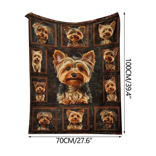 Yorkshire Terrier Fleece Plaid 70x100cm 1