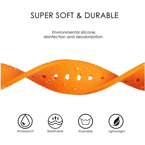 Silicone Watch Band Orange 18mm Quick Release 1