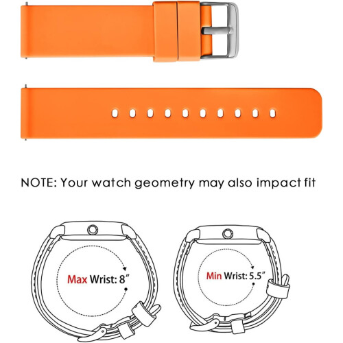 Silicone Watch Band Orange 18mm Quick Release 2